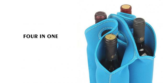 Tenedor de botella de vino del neopreno del bolso del refrigerador de la botella de 4 botellas Eco - material amistoso